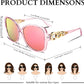 商品图片 28 | B0BJ71VZCB | FEISEDY Women's Fashion Sunglasses, Oversized Square Frame with Pearl Sparkling, Polarized UV Protection B2821