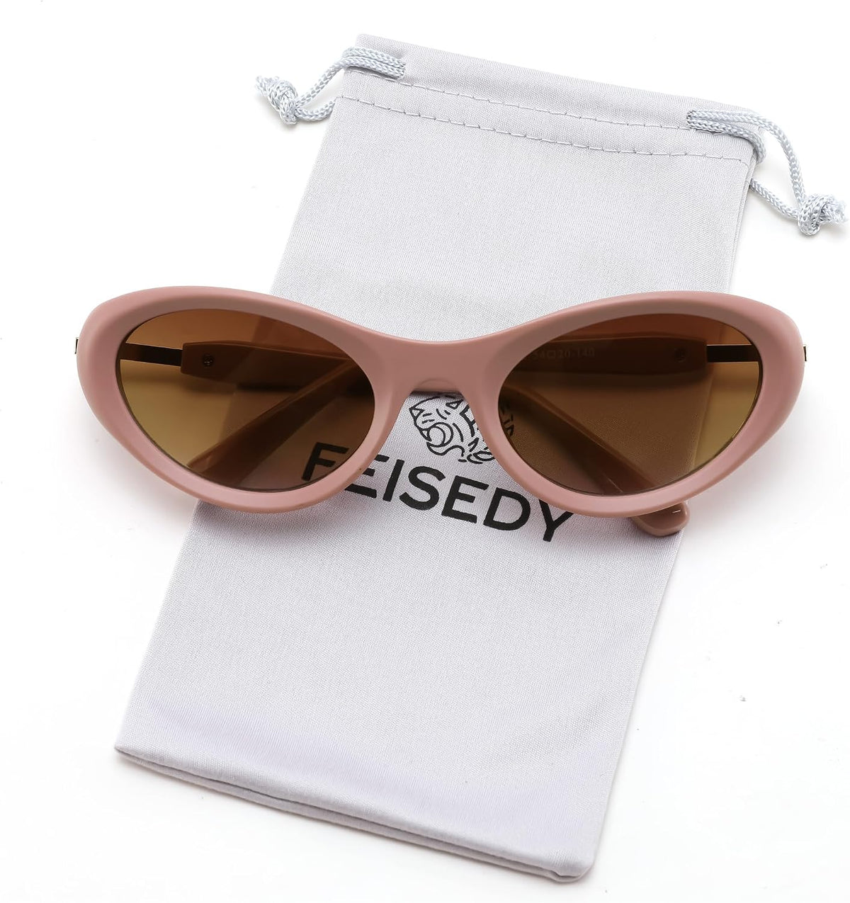 Pink Frame + Gradient Tea Lens / 52 Millimeters | B0GX96HFDH | FEISEDY Cat eye Sunglasses for Women and Men UV400 Protection, Retro Trendy Classic Sunnies B0436