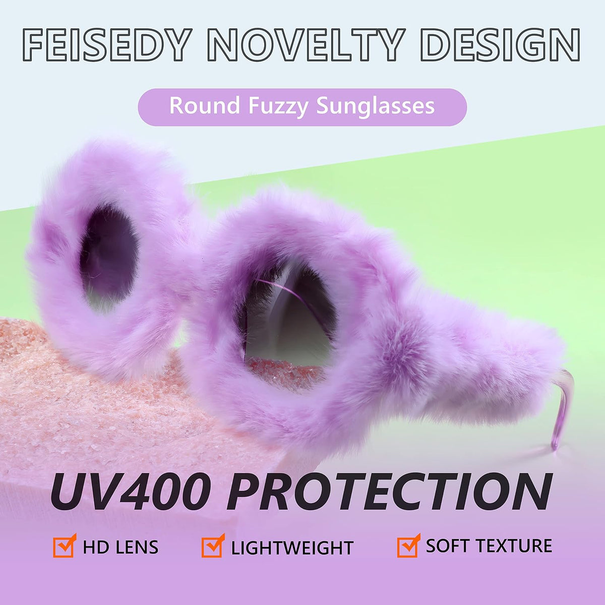 ÉÌƷͼƬ 81 | B09PN9V5N6 | FEISEDY Sunglasses Women Plush Fuzzy Soft Velvet Party Masquerade B2877