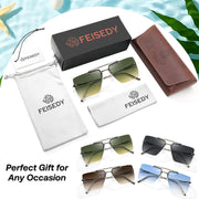 商品图片 20 | B0HFJXV98G | FEISEDY Rimless Aviator Sunglasses for Women Men Luxury UV400 Shades
