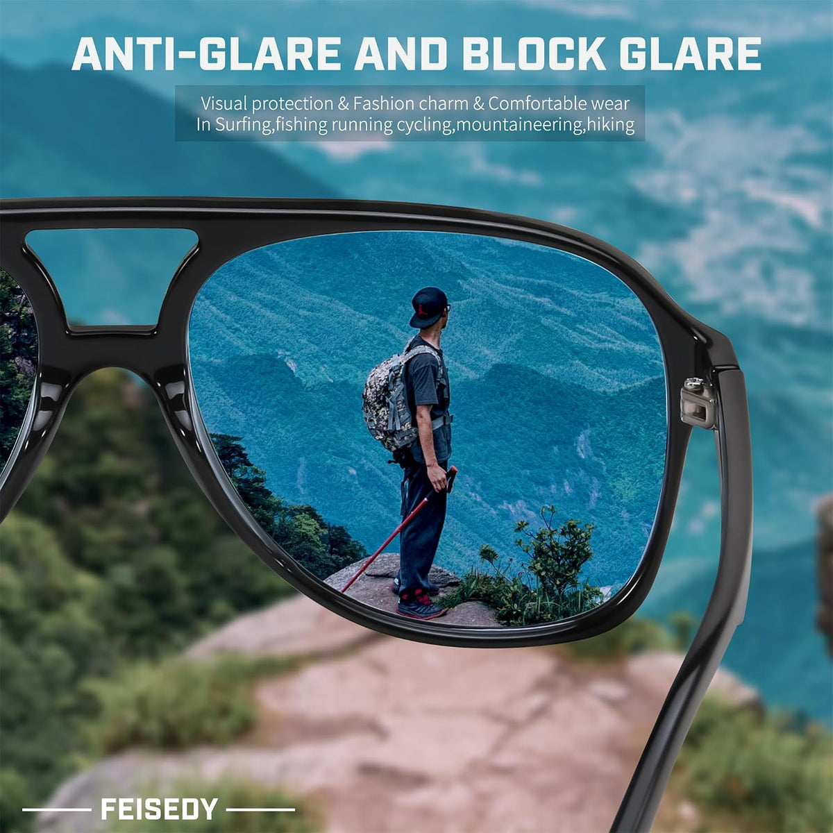ÉÌƷͼƬ 73 | B0CB543WBD | FEISEDY Vintage Retro 70s Plastic Aviator Sunglasses Women Men Classic Large Squared Frame B2751