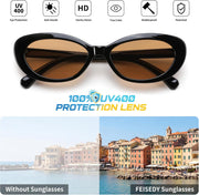 ÉÌƷͼƬ 48 | B0H2YQ7P2Y | FEISEDY Women Vintage Oval Cat Eye Sunglasses, Retro Narrow Shades B0459