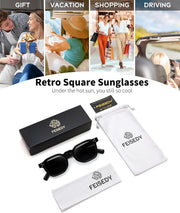 ÉÌƷͼƬ 16 | B0H83DD892 | FEISEDY Retro Thick Polarized Square Sunglasses for Women Men B0458