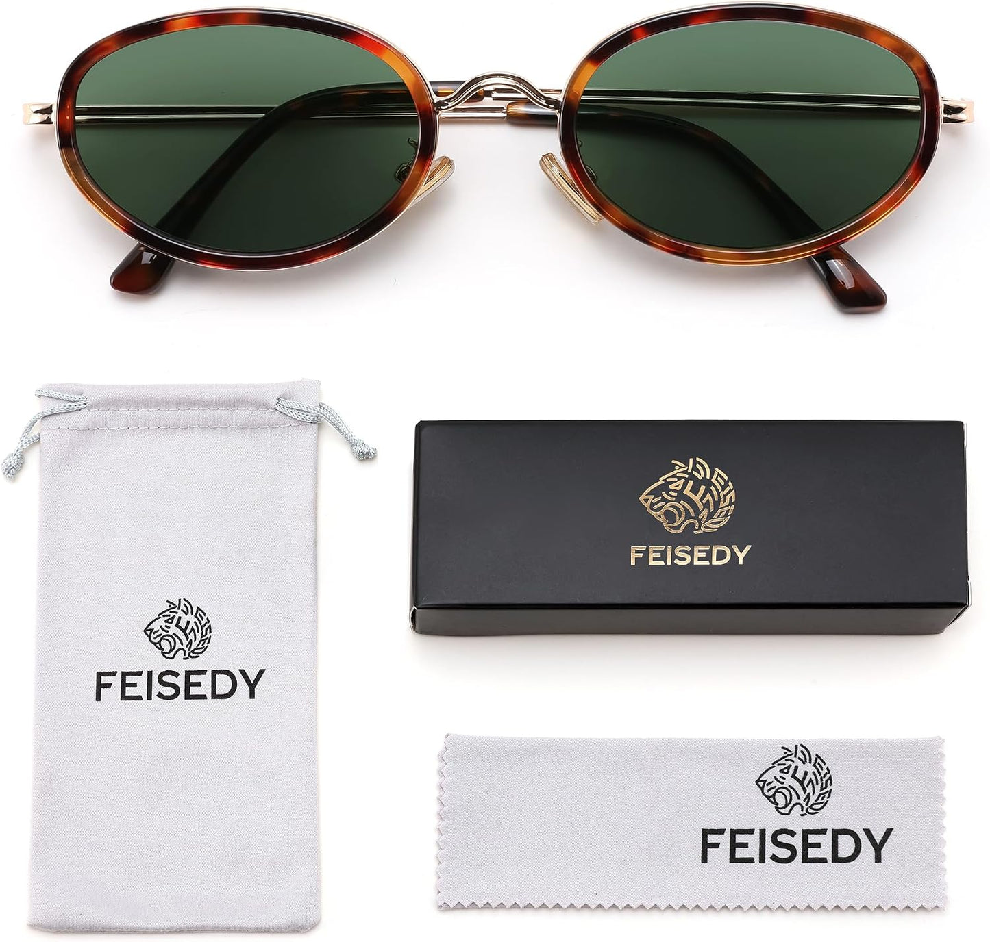 商品图片 21 | B0H2XM1HNJ | FEISEDY 90s Retro Oval Cat Eye Sunglasses UV400 Small Face B0450