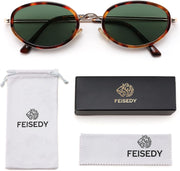 ÉÌƷͼƬ 21 | B0H2XM1HNJ | FEISEDY 90s Retro Oval Cat Eye Sunglasses UV400 Small Face B0450