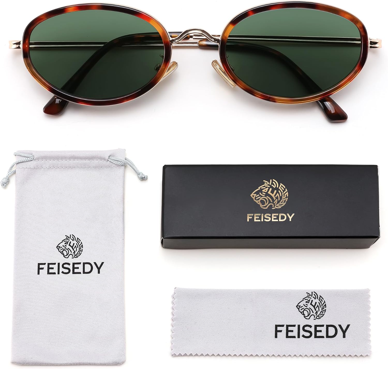 商品图片 21 | B0H2XM1HNJ | FEISEDY 90s Retro Oval Cat Eye Sunglasses UV400 Small Face B0450