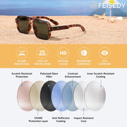 ÉÌƷͼƬ 11 | B0H79Y4V6B | FEISEDY Retro Aviator Square Polarized Sunglasses Women Men Trendy B0444