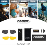 ÉÌƷͼƬ 24 | B0D22TVRVN | FEISEDY Vintage Sunglasses Men Polarized, Aviator Metal Frame Lightweight, Driving Fishing Running B0057