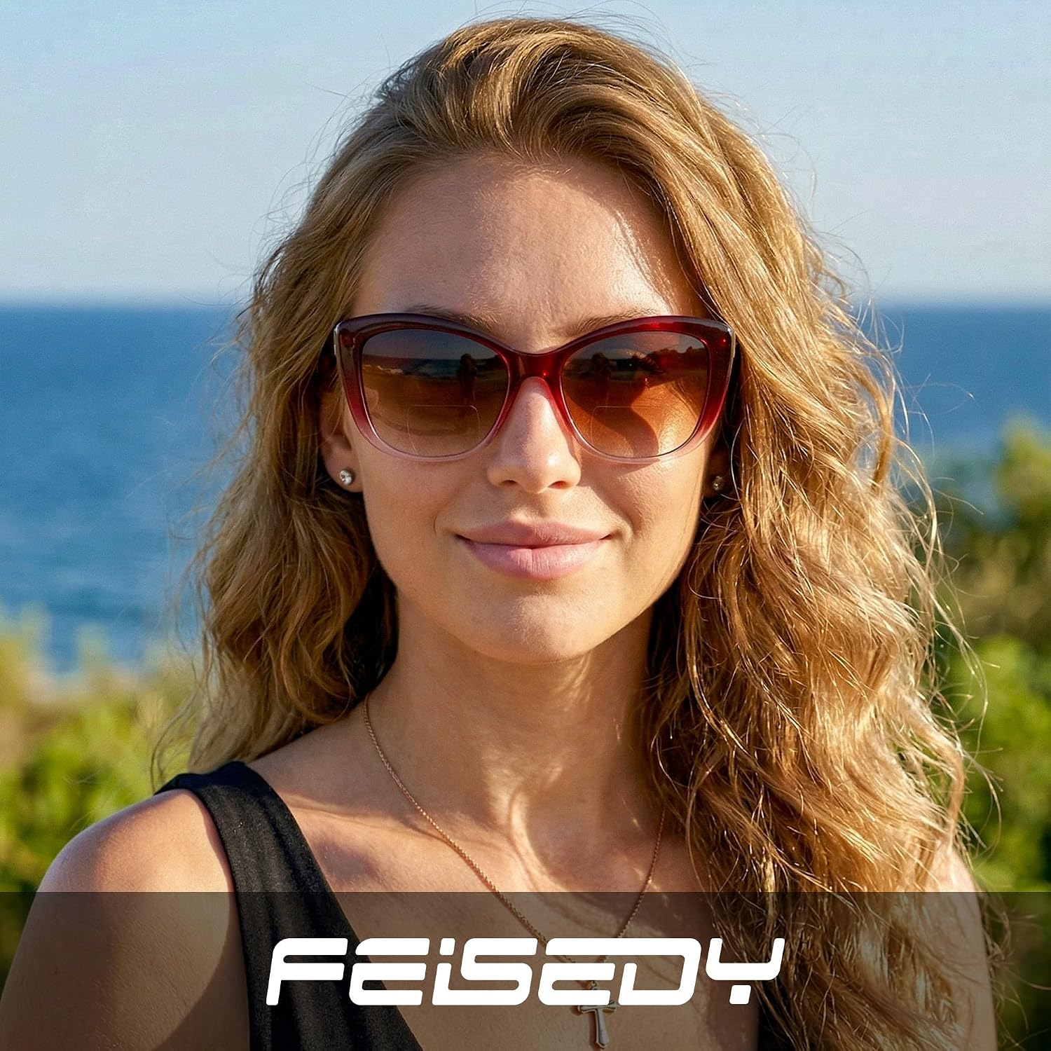 商品图片 10 | B0GSZX5N57 | FEISEDY Cat Eye Bifocal Sunglasses Reader for Women UV400 Protection B0352
