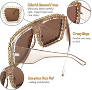 ÉÌƷͼƬ 39 | B09YHJ846J | FEISEDY Square Diamond Sunglasses for Women Retro Fashion Shiny Rhinestone Sun Glasses B2916