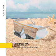 ÉÌƷͼƬ 28 | B09H6XXSDN | FEISEDY Oversized Sunglasses Mens Womens Flat Top Square Trendy Visor Shades UV400 B2470