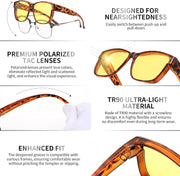 ÉÌƷͼƬ 17 | B0DJS7NVNT | FEISEDY Night Vision Driving Glasses Anti Glare Fit Over Glasses for Men Women Polarized Nighttime B0250