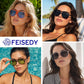 商品图片 4 | B0H1WCGC42 | FEISEDY Retro Square Aviator Sunglasses Women Men Double Bridge B0443