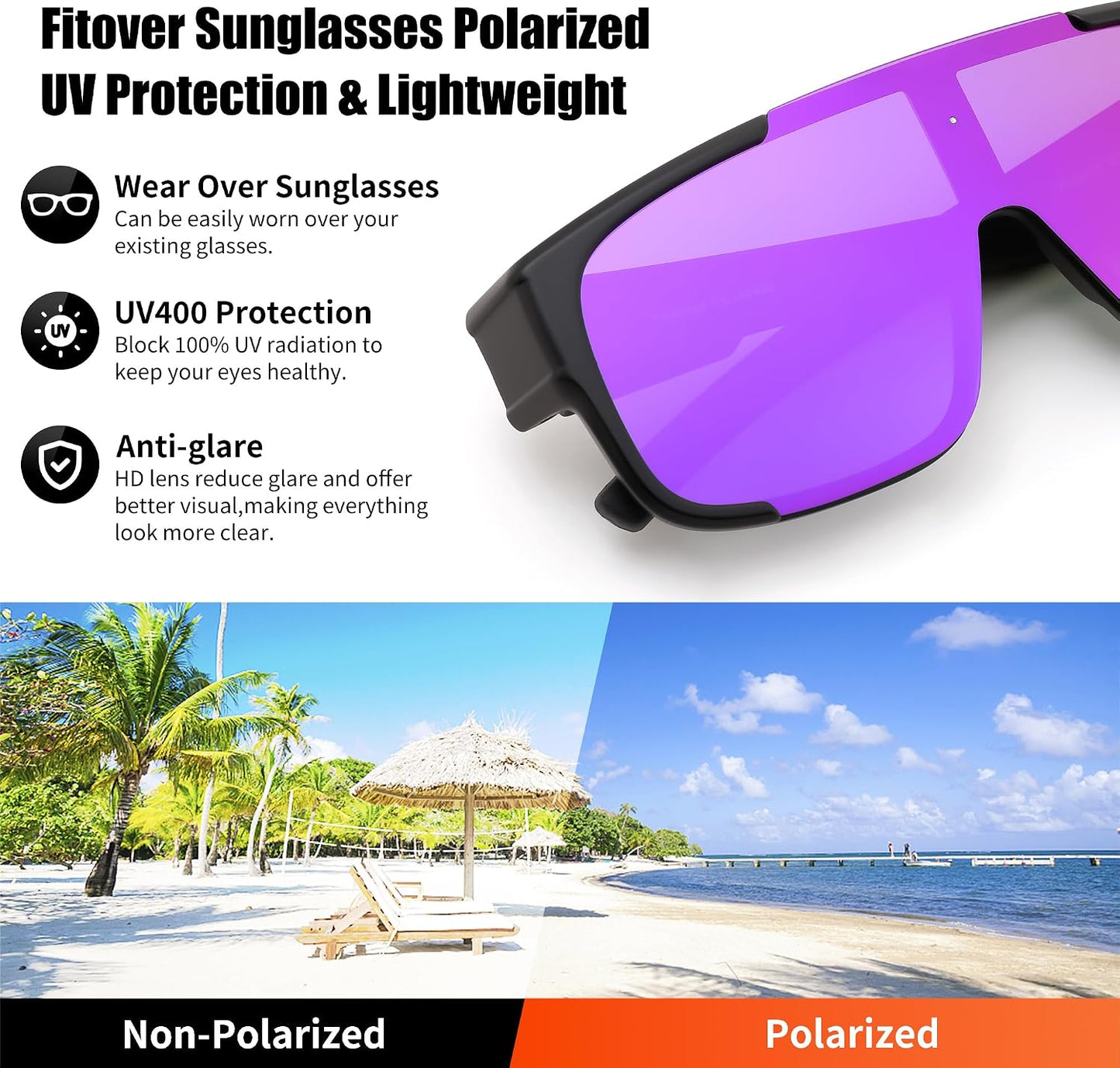商品图片 20 | B0FY37CX2V | FEISEDY Polarized Fit Over Glasses Sunglasses for Men Women, Sports Wrap Around for Driving Cycling Fishing B0315