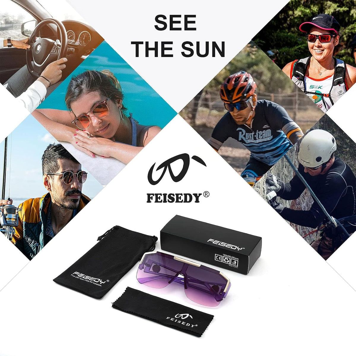 ÉÌƷͼƬ 15 | B09L4V27YS | FEISEDY Square Oversized Sunglasses for Men Women Flat Top B2765