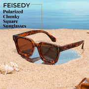 ÉÌƷͼƬ 22 | B0C9J9VMJL | FEISEDY Sunglasses Men Women Polarized, Chunky Square Thick Frame, Rectangle UV400 Shade Sun Glasses B2396