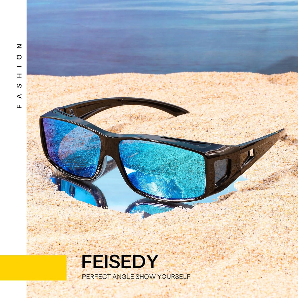 ÉÌƷͼƬ 10 | B089YRDYMP | FEISEDY Polarized Fit Over Glasses Sunglasses Men Women Wrap Around B2593