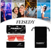 ÉÌƷͼƬ 4 | B0BKRG4KXC | FEISEDY Oversized Square Trendy Sunglasses Womens Crystal Tassels Sparkling Shades Flat Top Visor B2976