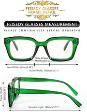 ÉÌƷͼƬ 14 | B082SGFPVF | FEISEDY Glasses Frame Womens, Square Thick Eyeglasses Frame, Classic Eyewear for Men B2461