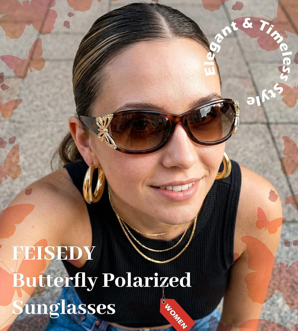 ÉÌƷͼƬ 46 | B0CNRQ7WVZ | FEISEDY Y2K Women Polarized Sunglasses Butterfly Wrap Around UV400 Shades