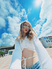 ÉÌƷͼƬ 60 | B0B1V45SXC | FEISEDY Y2K Futuristic Sunglasses Women Men Rimless One Piece Miorred B2927
