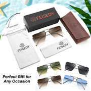 商品图片 27 | B0HFJXV98G | FEISEDY Rimless Aviator Sunglasses for Women Men Luxury UV400 Shades