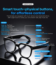 ÉÌƷͼƬ 8 | B0H6SGQRMD | FEISEDY AI Smart Glasses with Camera, Real-Time Translation&Recording, AI Assistant, Open-Ear Bluetooth Audio, Photo Capture, Smart Eyewear for Travel Business & Daily Use B1736 (Photochromic Lenses)