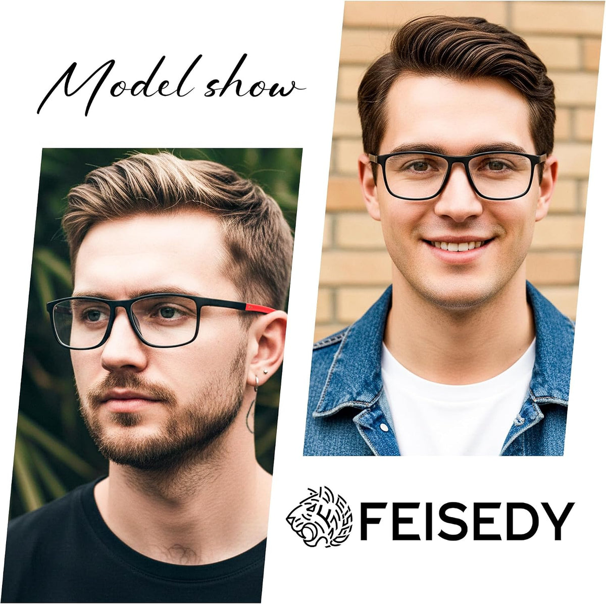 ÉÌƷͼƬ 2 | B0FX27T9FM | FEISEDY 3 Packs Blue Light Reading Glasses for Men, Sports Style TR90 Readers, Classic Lightweight Eyeglasses B0336