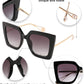 商品图片 96 | B08HVPGJW5 | FEISEDY Sunglasses Womens Trendy, Oversized Square Shades, Pearl Inlay Cat Eye Frame UV400 Protection B2625