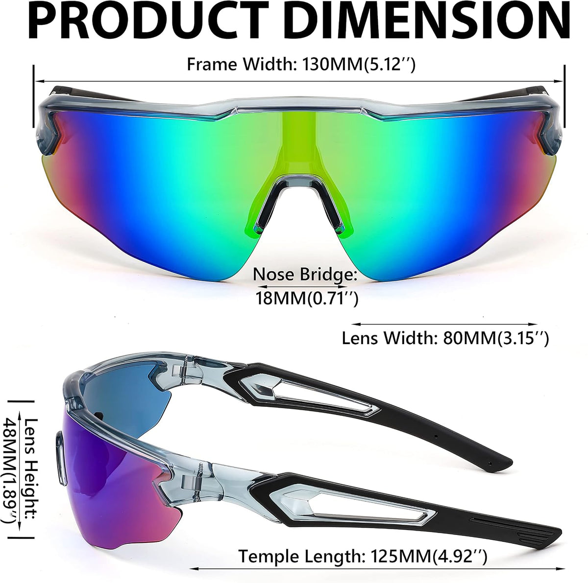 ÉÌƷͼƬ 27 | B0C3VXWRTK | FEISEDY Youth Sport Polarized Sunglasses for 8-16 Cycling Running Driving Baseball Goggles Glasses B0011