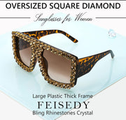 ÉÌƷͼƬ 4 | B09YHJ846J | FEISEDY Square Diamond Sunglasses for Women Retro Fashion Shiny Rhinestone Sun Glasses B2916