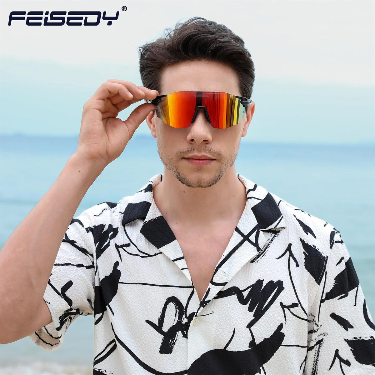 ÉÌƷͼƬ 19 | B0CYZM95KC | FEISEDY Rimless Sports Sunglasses for Men Women Tr90 Frame for Cycling Fishing Running B0116