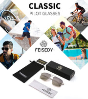 ÉÌƷͼƬ 34 | B0GQY2S7JF | FEISEDY Vintage Polarized Aviator Sunglasses Men Women Classic American Gradient Lens UV400 Protection B0273