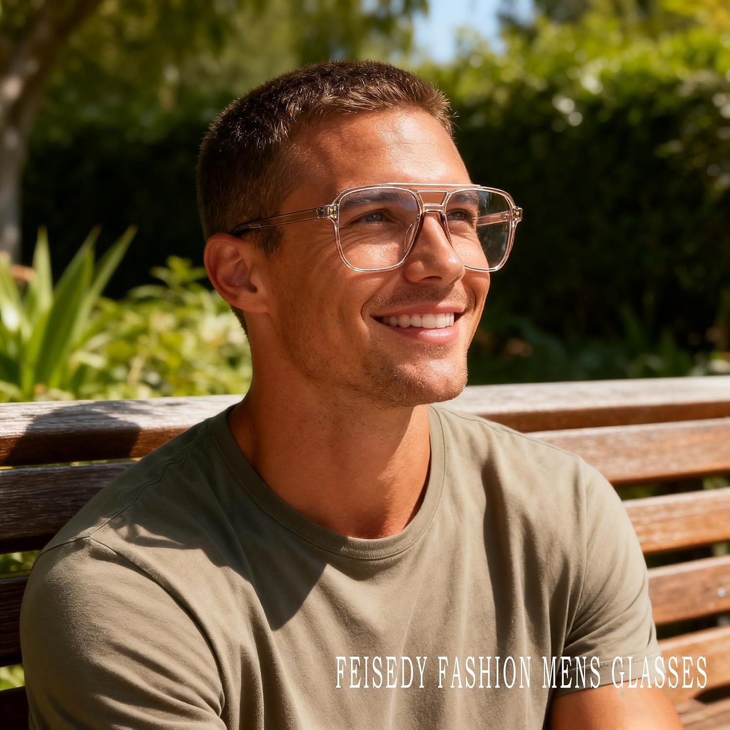 商品图片 72 | B0C6ZZXZ3F | FEISEDY Blue Light Glasses for Women Men Oversized Pilot Lightweight B2866
