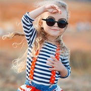ÉÌƷͼƬ 2 | B0CQBTQZFP | FEISEDY Baby Polarized Round Sunglasses Flexible Rubber Shades with Strap for Infant Toddler Newborn Age 0-24 Months B0060