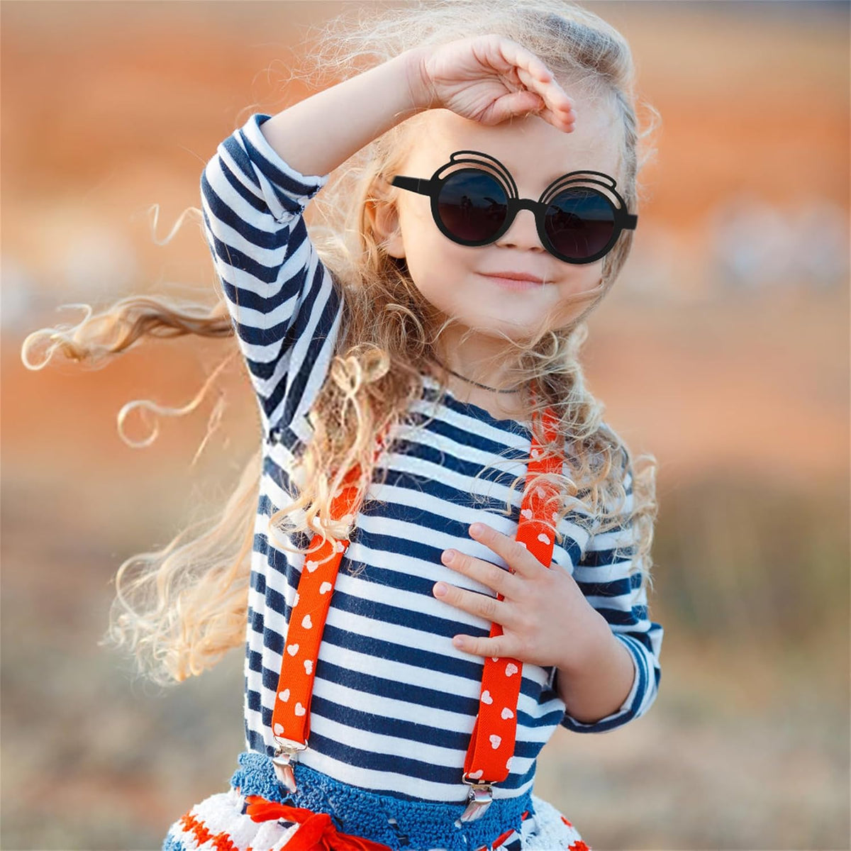 ÉÌƷͼƬ 2 | B0CQBTQZFP | FEISEDY Baby Polarized Round Sunglasses Flexible Rubber Shades with Strap for Infant Toddler Newborn Age 0-24 Months B0060