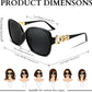 商品图片 6 | B0BJ71VZCB | FEISEDY Women's Fashion Sunglasses, Oversized Square Frame with Pearl Sparkling, Polarized UV Protection B2821
