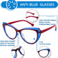 商品图片 4 | B0CGNLZQFZ | FEISEDY Women Cateye Blue Light Blocking Glasses Fake Nerd Clear Computer Eyewear TR Fashion Frame B0040