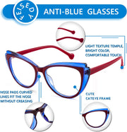ÉÌƷͼƬ 4 | B0CGNLZQFZ | FEISEDY Women Cateye Blue Light Blocking Glasses Fake Nerd Clear Computer Eyewear TR Fashion Frame B0040