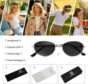 ÉÌƷͼƬ 20 | B0GVDQNHD2 | FEISEDY Oval Metal Sunglasses for Women and Men, Classic UV400 Protection Shades Retro Trendy Driving Fishing Eyewear B0430