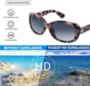 ÉÌƷͼƬ 26 | B094CJFYW6 | FEISEDY Vintage Square Polarized Sunglasses for Women Men Havana Thick Wrap Around Sun Glasses UV400 B2703