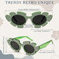 商品图片 2 | B0BRCJF4HH | FEISEDY Trendy Cat Eye Sunglasses Flower-shaped Frames Retro Diamond Cateye Eyewear for Women Men Oversized Sunglasses B2370