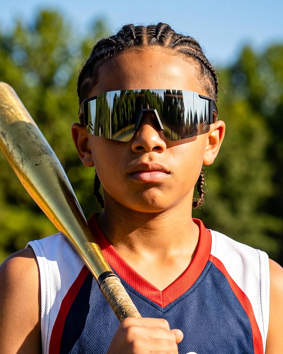 ÉÌƷͼƬ 76 | B0CCJ9N8C5 | FEISEDY Kids Sports Sunglasses UV400 for Youth, Ages 8-16 B0048
