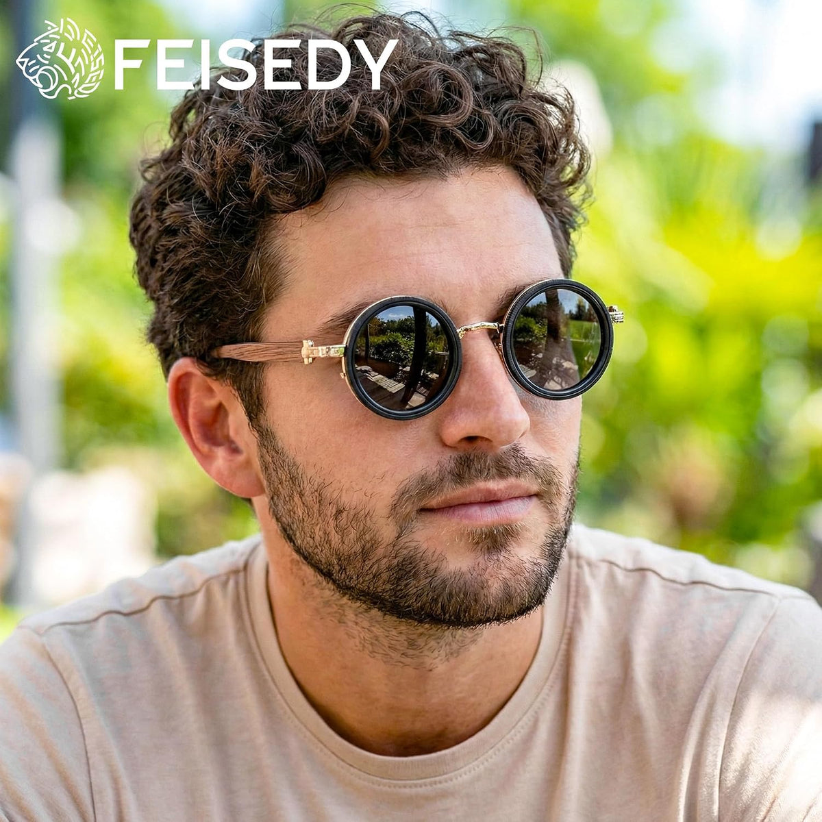 ÉÌƷͼƬ 13 | B0GG9L2R9Z | FEISEDY Adjustable Polarized Sunglasses Round ND TAC Lenses UV400 B0380