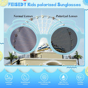 ÉÌƷͼƬ 15 | B0CQBTQZFP | FEISEDY Baby Polarized Round Sunglasses Flexible Rubber Shades with Strap for Infant Toddler Newborn Age 0-24 Months B0060