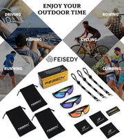 ÉÌƷͼƬ 49 | B0FG2NFPX3 | FEISEDY 3 Pack Polarized Sports Sunglasses for Men, Wrap Around Frame, UV400 Protection, Fishing Driving Cycling B2674