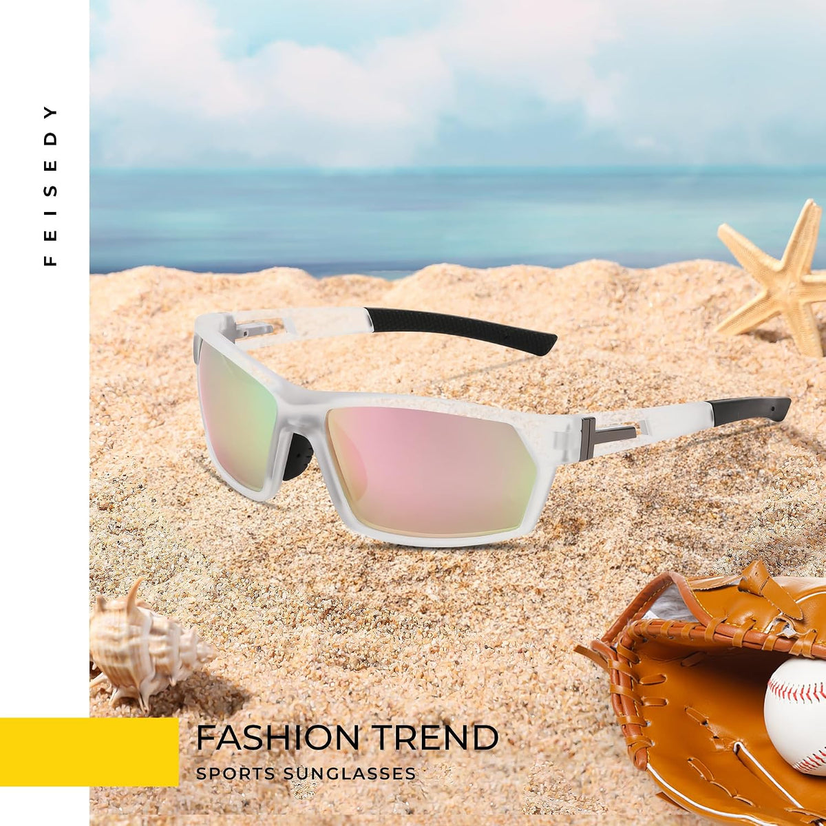 ÉÌƷͼƬ 12 | B0CWV23RCP | FEISEDY Polarized Sports Sunglasses for Men Women Youth Baseball Cycling Running Glasses UV400 Protection B0135