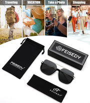 ÉÌƷͼƬ 21 | B0GXYGJLHV | FEISEDY Retro Square Aviator Sunglasses for Women Men Y2K Oversized B0432