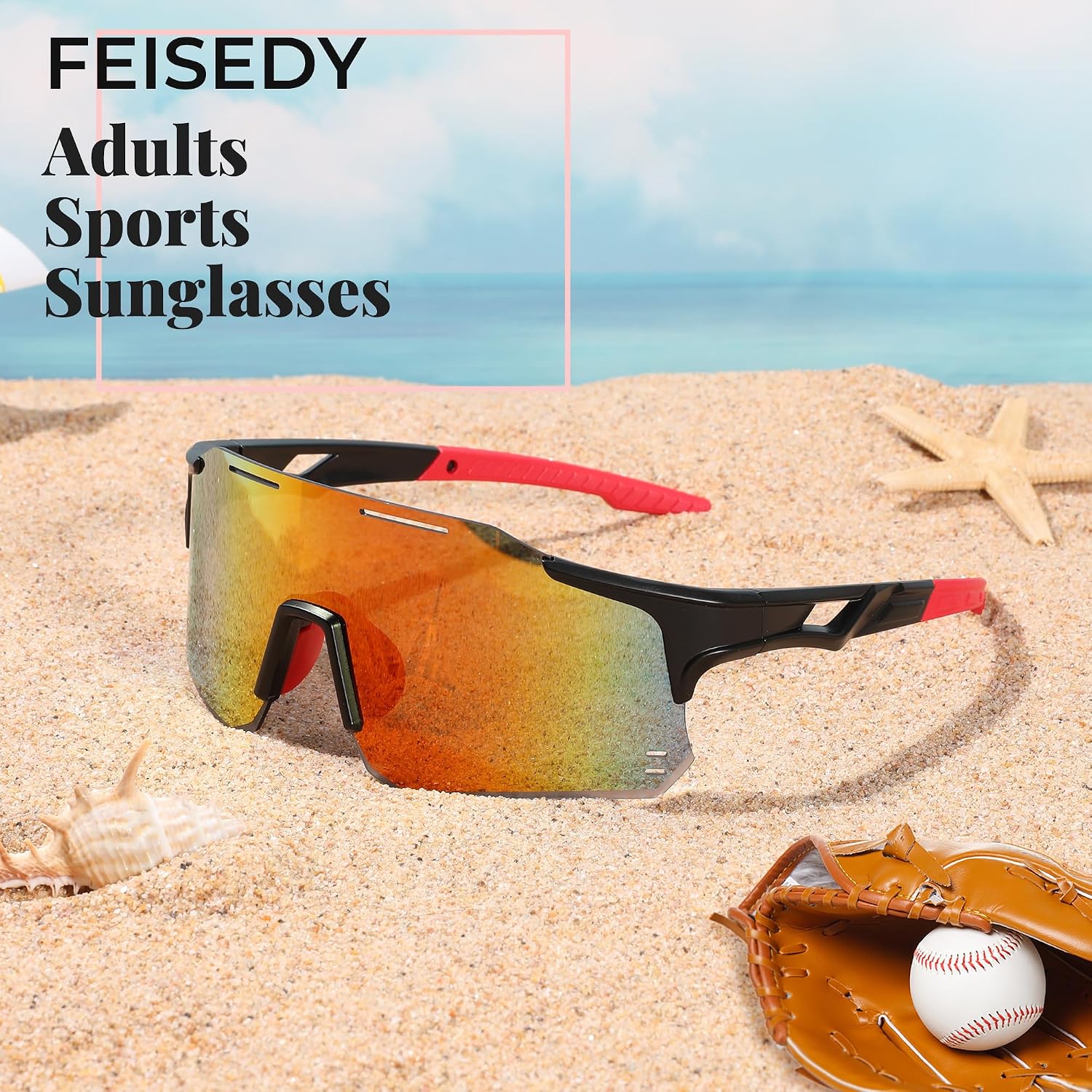 商品图片 41 | B0DB5PJ1BJ | FEISEDY Cycling Glasses Sports Sunglasses for Men Women, Youth Kids Baseball Softball Running Sunglasses B0223
