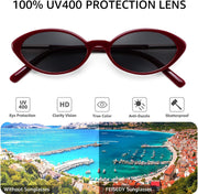 ÉÌƷͼƬ 41 | B0H2VP4ZBG | FEISEDY Oval Cat Eye Sunglasses for Women, 90s Narrow Y2K Shades B0435
